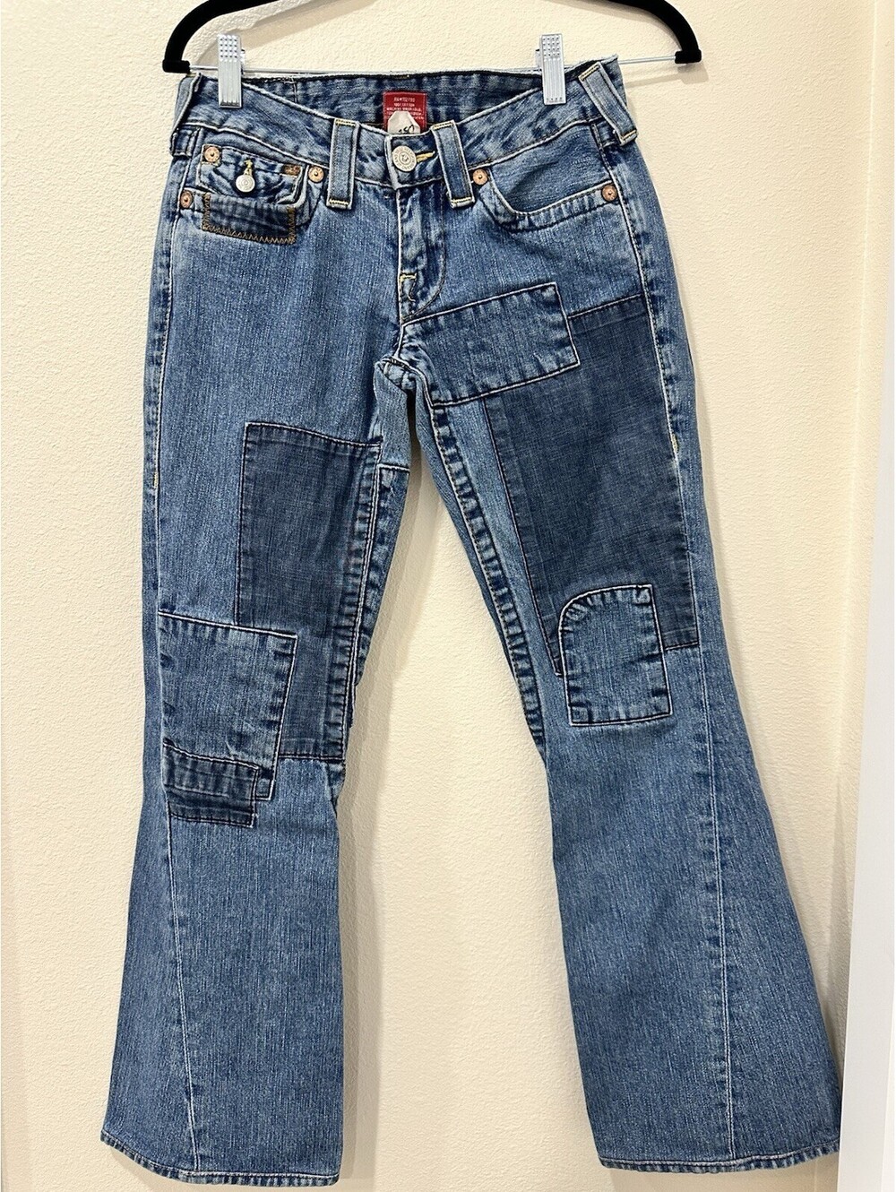 True Religion Joey Patch Womens Size 25 Twisted Seam Flap Pockets